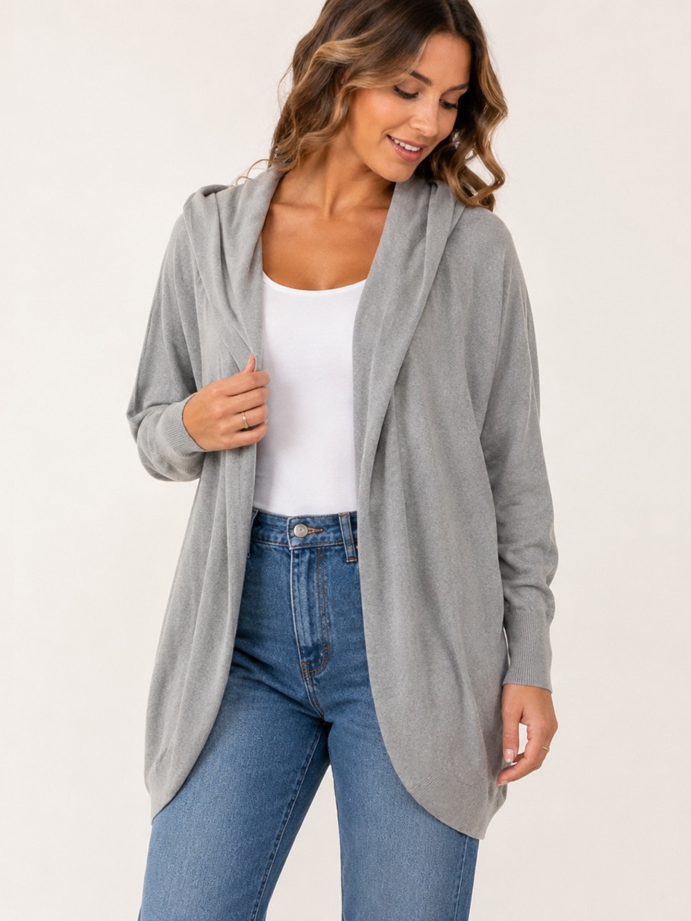 dylan Gray Hooded Open-Front Cardigan